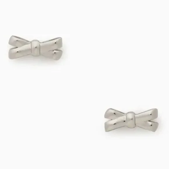 ♠️ Kate Spade ♠️️ Silver Double Bow Stud Earrings - Picture 4 of 7
